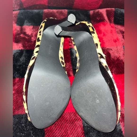 Calvin Klein ‘Kendall’ Faux Fir Leopard Heels, SZ 8M - Picture 6 of 13